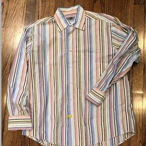Martin Gordon Cotton Striped Shirt, size Large